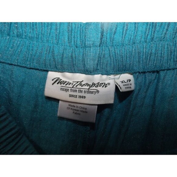 Norm Thompson XL/P aqua bamboo blend elastic waist 29.5 inseam pockets - Picture 3 of 5